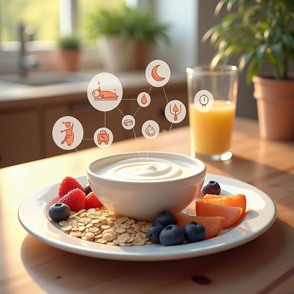 Abstract illustration of balanced nourishment and calm daily rhythm