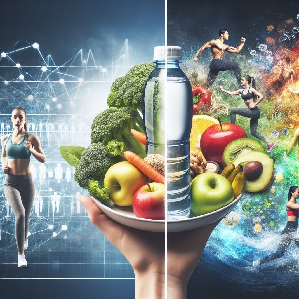 Diagram suggesting balance between two daily food emphasis areas